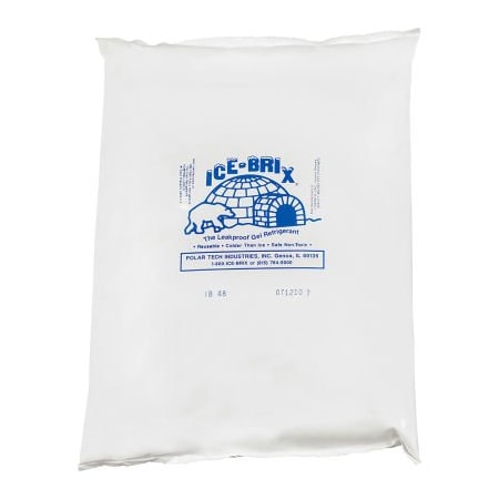 Ice-Brix„¢ Cold Packs, 48 Oz., 10-1/4L X 8W X 1-1/2H, White/Blue, 12/Pack
